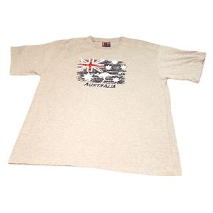 AUSTRALIA | Men's gray with Australia kangaroo flag graphic t-shirt. Size XXL.